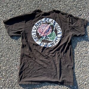 Vans Classic Black Tee with Rose Graphic